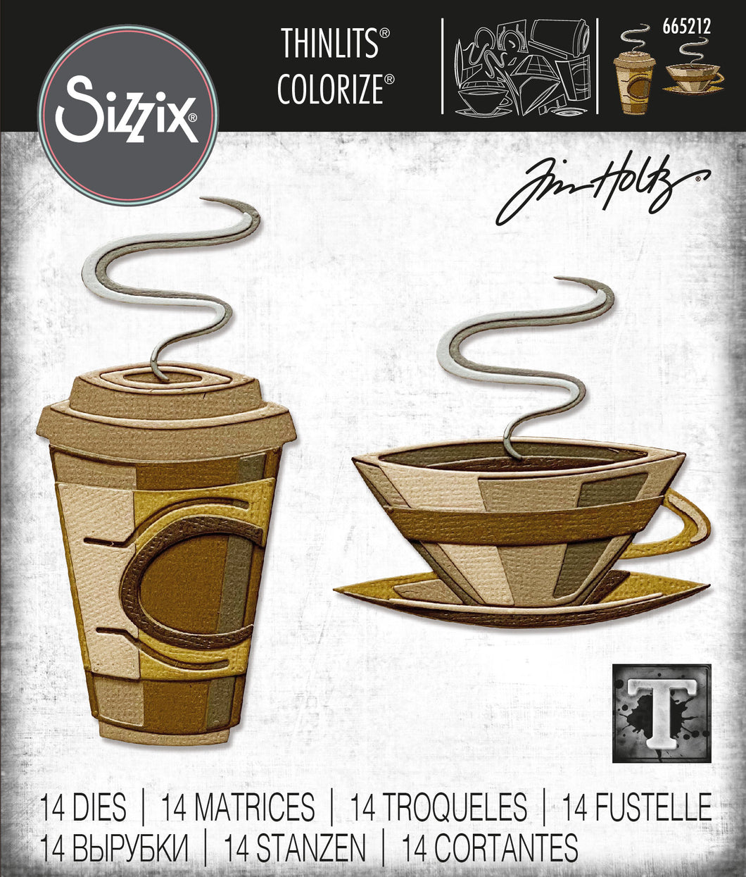 Sizzix Thinlits Die Set 14PK - Cafe, Colorize by Tim Holtz (665212)