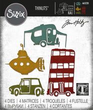Load image into Gallery viewer, Sizzix Thinlits Die Set 4PK Wacky Transport #1 by Tim Holtz (665220)
