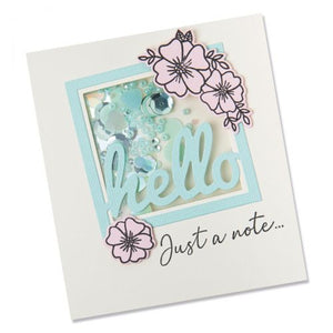 Sizzix Framelits Die Set with Stamps Floral Hello (665656)