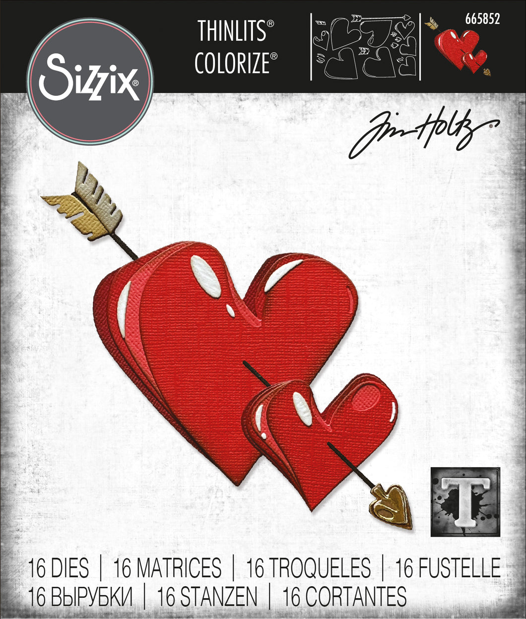 Sizzix Thinlits Dies Colorize Lovestruck by Tim Holtz (665852)