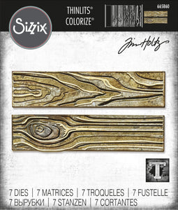 Sizzix Thinlits Dies Colorize Woodgrain by Tim Holtz (665860)