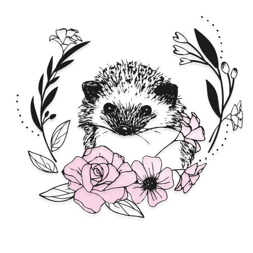 Sizzix Clear Stamp Set Floral Hedgehog (665906)