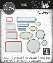 Load image into Gallery viewer, Sizzix Thinlits Die Set Vintage Labels by Tim Holtz (665929)
