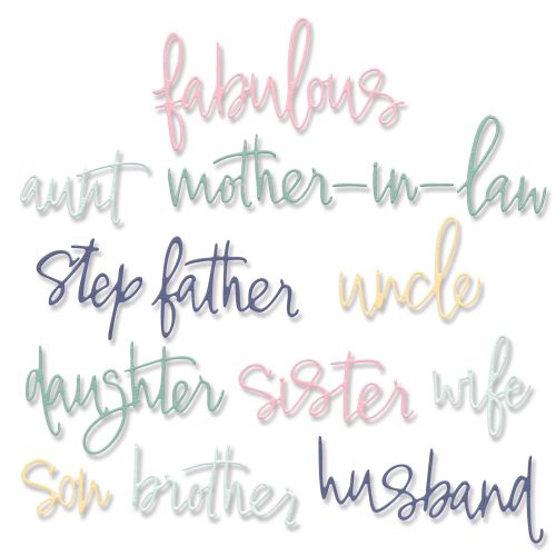 Sizzix Thinlits Die Set Fabulous Family Names (666233)