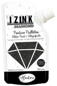 Aladine IZINK Diamond Glitter Paint Black Noir (80846)