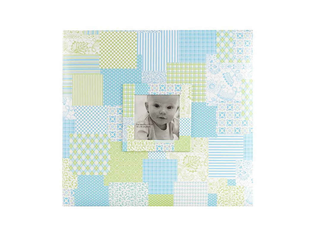 MBI Expressions 12x12 Post Bound Album with Window Baby Blue Quilt (860071)