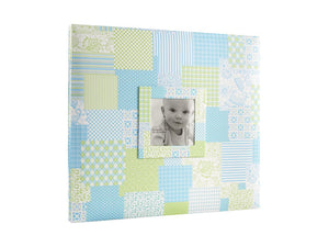 MBI Expressions 12x12 Post Bound Album with Window Baby Blue Quilt (860071)
