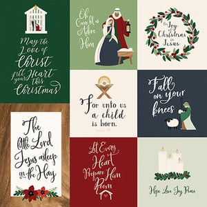 Echo Park Paper Co. Away in a Manger Collection 12x12 Scrapbook Paper Journaling Cards (AIM191004)