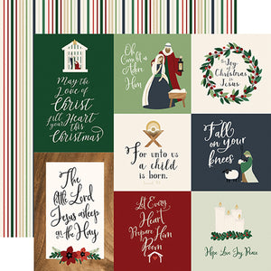 Echo Park Paper Co. Away in a Manger Collection 12x12 Scrapbook Paper Journaling Cards (AIM191004)