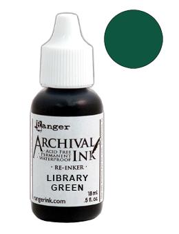 Ranger Archival Ink™ Pads Re-Inker Library Green (ARR30805)