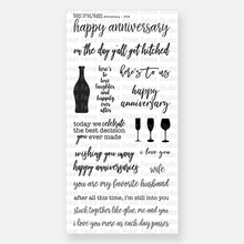 Load image into Gallery viewer, Picket Fence Studios Photopolymer Stamps Ways to Say Happy Anniversary (S134)

