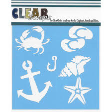 Clear Scraps 12" x 12" Stencil - Beach Fun (CSSMbeachfun12)