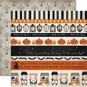Carta Bella Paper Co. Halloween Market Collection - Border Strips 12" x 12" Scrapbook Paper (CBHM121010)