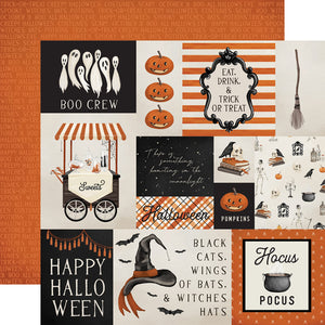 Carta Bella Paper Co. Halloween Market Collection - Multi Journaling Cards 12" x 12" Scrapbook Paper (CBHM121013)