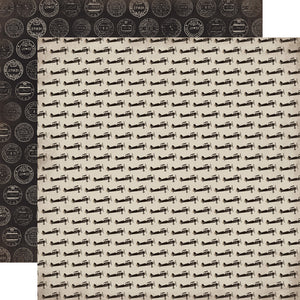 Echo Park Paper Co. Old World Travel Collection 12x12 Scrapbook Paper Propeller Plane (CBOWT53009EP)