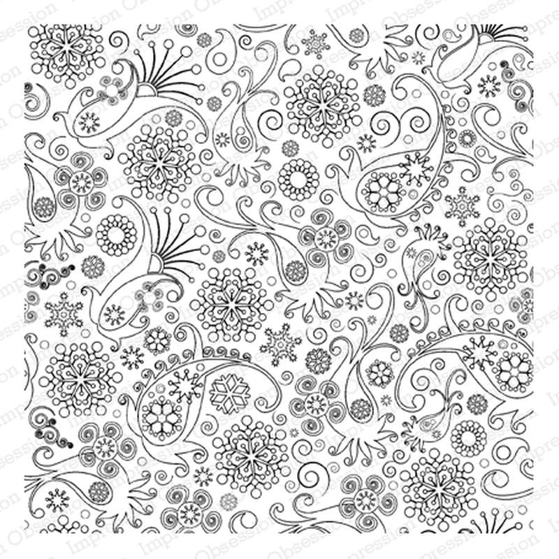 Impression Obsession Cover-A-Card Background Stamp Paisley Crystal (CC036)