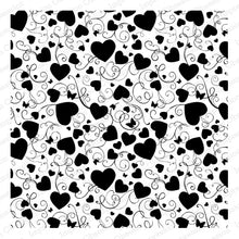 Load image into Gallery viewer, Impression Obsession Cover-A-Card Background Stamp Heart Swirls (CC071)
