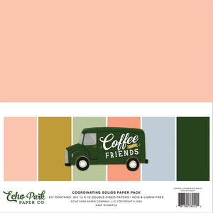 Echo Park Paper Co. 12x12 Coordinating Solids Paper Pack - Coffee And Friends (CF230015)