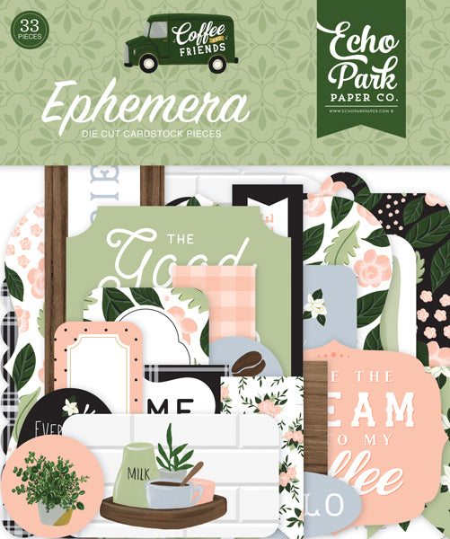 Echo Park Paper Co. Ephemera Die Cut Cardstock - Coffee and Friends Collections (CF230024)