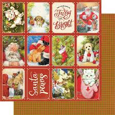 Authentique - 12" x 12" Scrapbook Paper - Christmas Greetings Collection - Christmas Greetings One (CMG001)