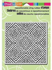 Stampendous! Repositionable Cling Rubber Stamp - Square Illusion (CRW121)