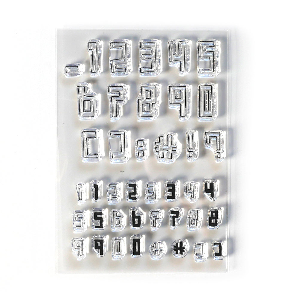 Elizabeth Craft Designs Art Journal Specials - Boxy Numbers Clear Stamp Set (CS211)