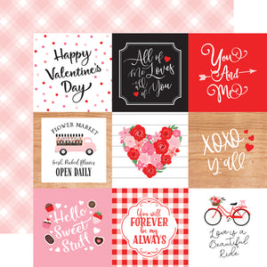 Echo Park Paper Co. 12x12 Scrapbook Paper - Cupid & Co. Collection - 4x4 Journaling Cards (CUP227011)