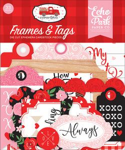 Echo Park Paper Co. Frames & Tags Die Cut Ephemera Cardstock Pieces - Cupid & Co. Collection (CUP227025)