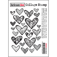 Load image into Gallery viewer, Darkroom Door Collage Stamp &amp; Stencil Set Arty Hearts (DDCS038)

