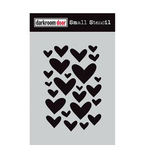 Darkroom Door Collage Stamp & Stencil Set Arty Hearts (DDCS038)