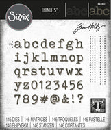 Tim Holtz Sizzix 2020 Thinlits Dies - Alphanumeric Tiny Type Lower 664407