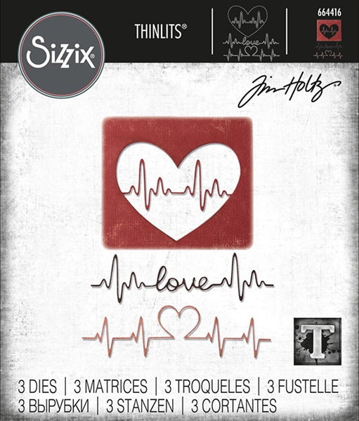 Sizzix Thinlits Die Set Heartbeat by Tim Holtz (664416