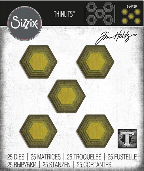 Sizzix Thinlits Stacked Hexagons by Tim Holtz (664420)