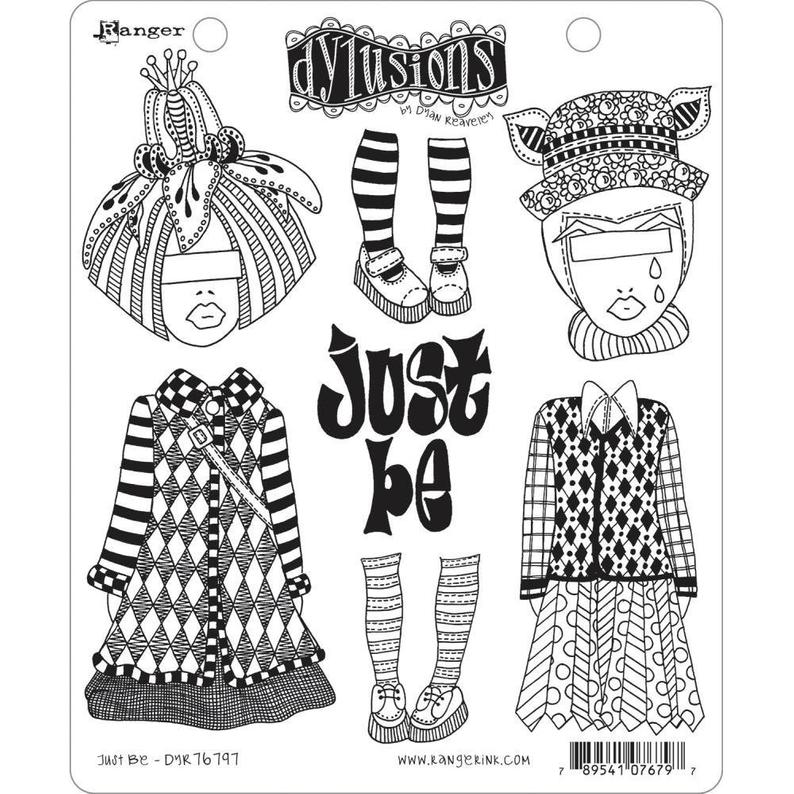 Dylusions by Dyan Reaveley Red Rubber Stamp Set Just Be (DYR76797)