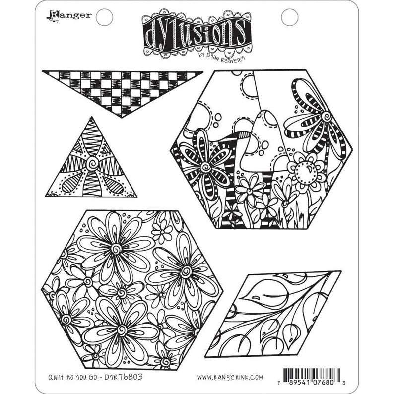 Dylusions by Dyan Reaveley Red Rubber Stamp Set Quilt As You Go (DYR76803)
