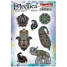 PaperArtsy Eclectica3 Rubber Stamp Set India designed by Gwen Lafleur India (EGL07)