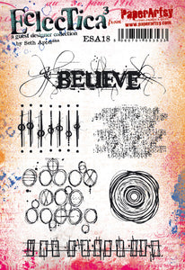 PaperArtsy Eclectica3 Rubber Stamp Set Believe designed by Seth Apter (ESA18)