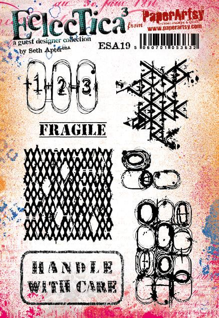PaperArtsy Eclectica3 Rubber Stamp Set Fragile designed by Seth Apter (ESA19)