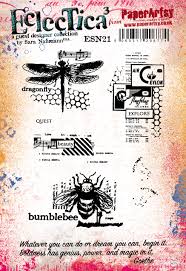 PaperArtsy Eclectica3 Stamp Set Dragonflies by Sara Naumann (ESN21)