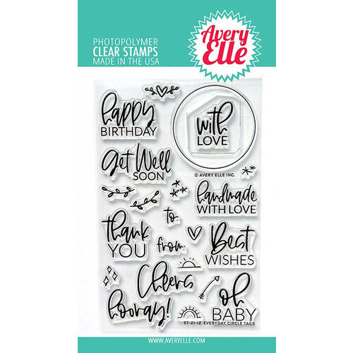 Avery Elle Photopolymer Clear Stamps Everyday Circle Tags (ST-21-12)