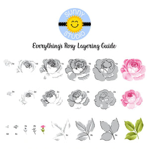 Sunny Studio Photopolymer Clear Stamp  & Die Set Everything's Rose (SSCL-214)