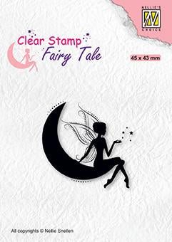 Nellie's Choice Clear Stamp Fairy Tale Elf on the Moon (FTCS036)