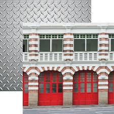 Reminisce Scrapbook Paper - Firefighter -Fire Stations - FRF-002