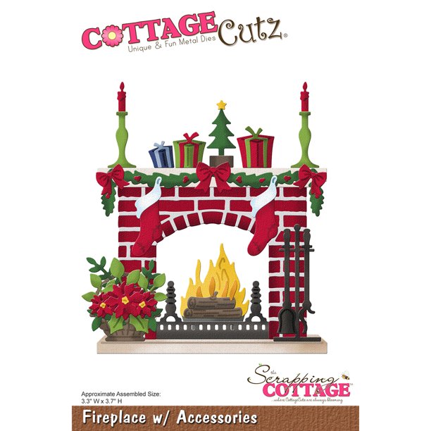Cottage Cutz Metal Dies Fireplace with Accessories (CC-190)