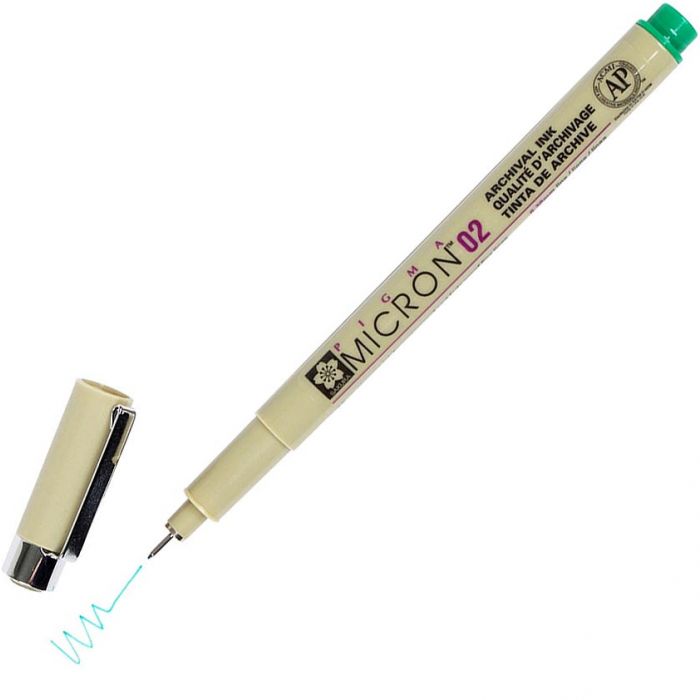 Sakura Pigma Micron Pen Size 02 0.30mm Green (XSDK02#29)
