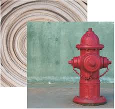 Reminisce Scrapbook Paper - Firefighter - Hydrant - FRF-004