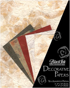 Black Ink Decorative Papers - Naturals Medium Collage Pack (IN-904)