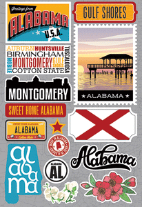 Reminisce Die Cut Stickers Jet Setters Alabama (JET-000)