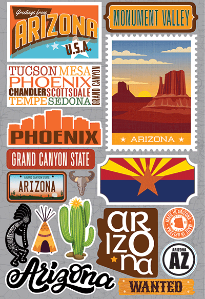 Reminisce Die Cut Stickers Jet Setters Arizona (JET-002)