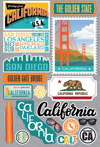 Reminisce Die Cut Stickers Jet Setters California (JET-004)